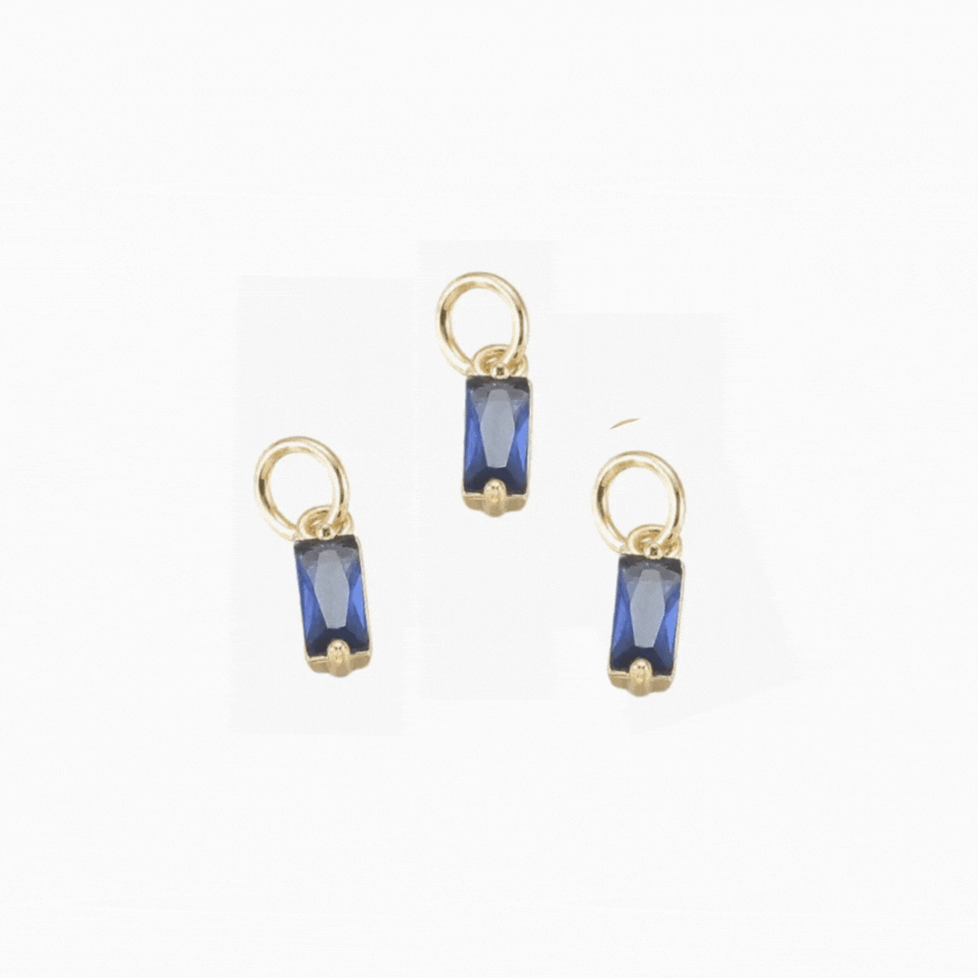 Sapphire Elegance Pave Cubic Zirconia Charms