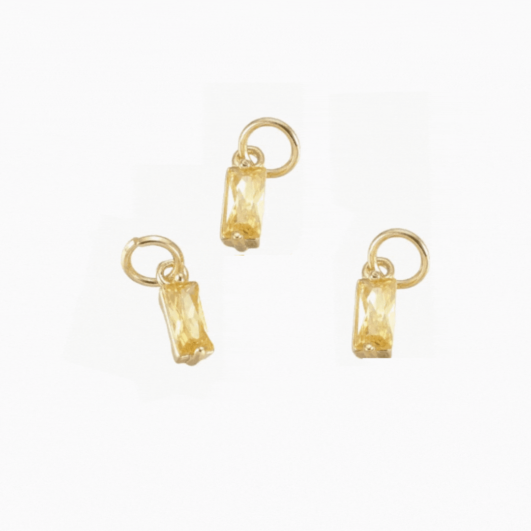 Golden Glow Pave Cubic Zirconia Charms