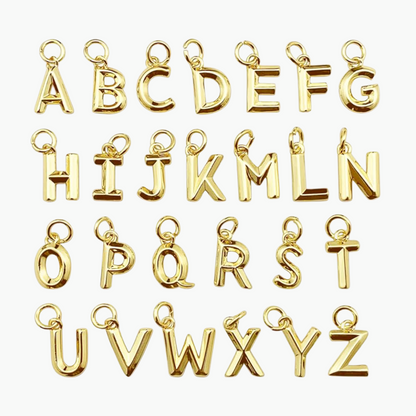 Decorative 18k Gold-Filled Initial Charms