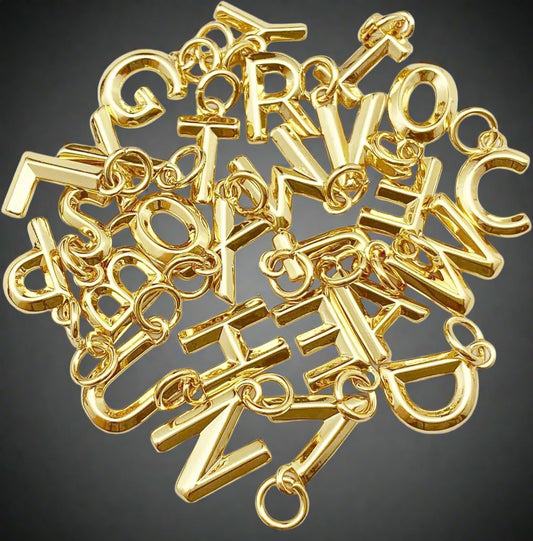 Decorative 18k Gold-Filled Initial Charms