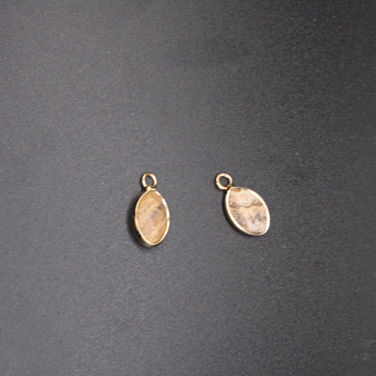 Natural Gemstone Teardrop - Sand Stone Charm