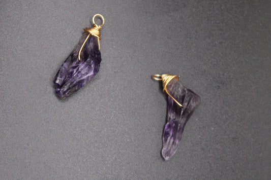 Raw Amethyst Hand-Wrapped Charm