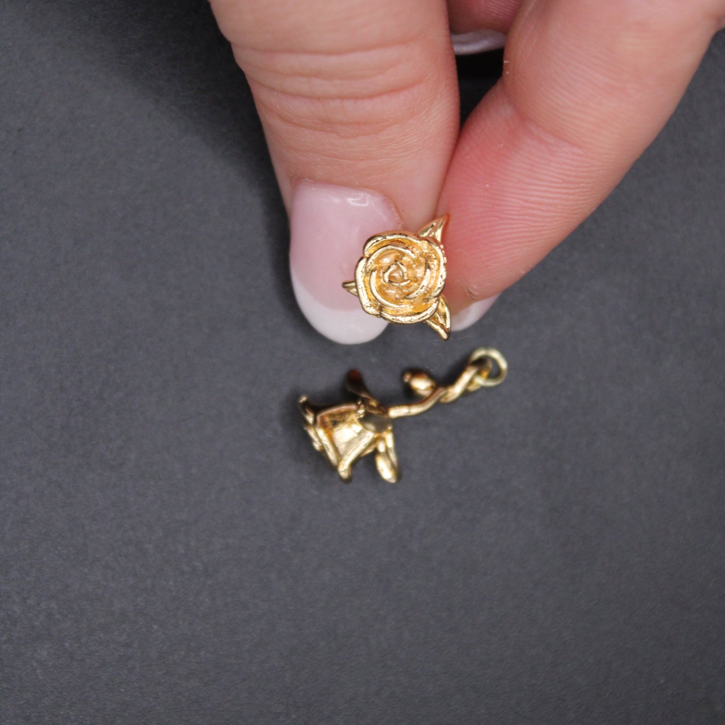 Small Gold Rose Charm