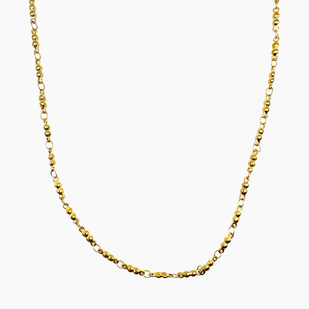 18k Gold Plated Dainty Ball-n-Chain Chain