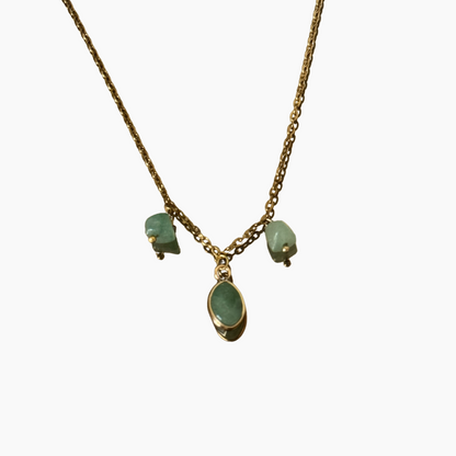 Green Flame Charm Necklace