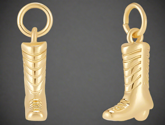 Golden Western Boot Charm